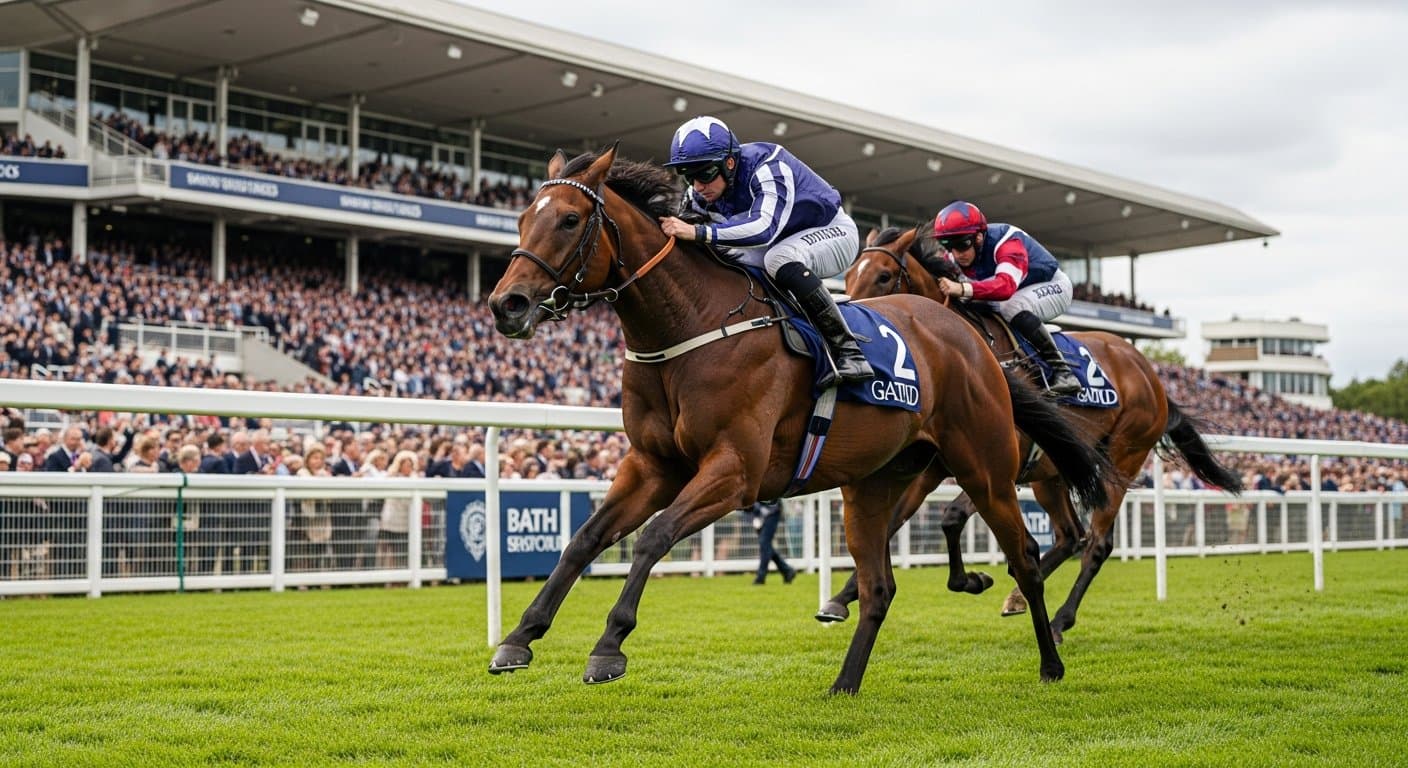 Bath Racecourse on Lansdown Hill where Kind ran in the Lansdown Fillies Stakes