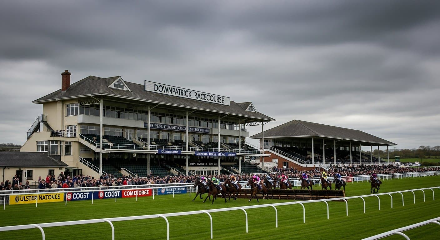 Horse racing at Downpatrick Racecourse in County Down