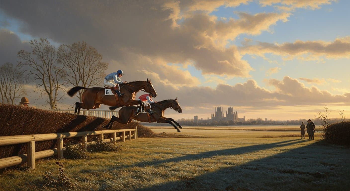Chasers racing on Huntingdon's flat right-handed track on Peterborough Chase Day in December