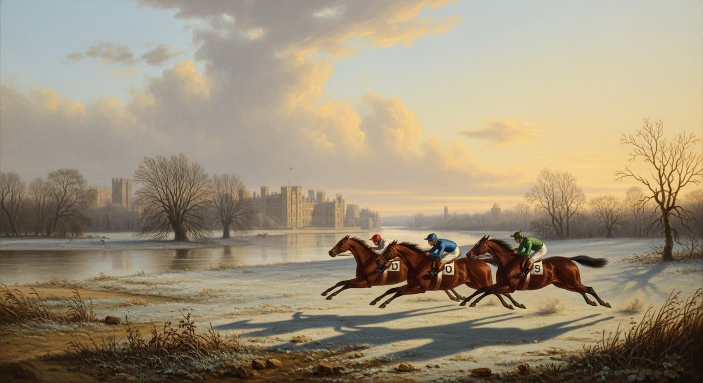 Racegoers at Kempton Park on Boxing Day