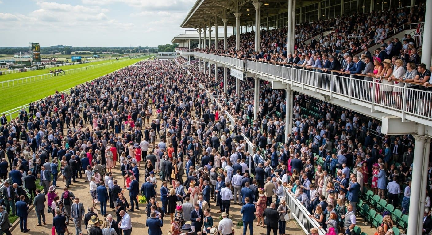 Racegoers dressed up for Ladies Day at Leicester Racecourse