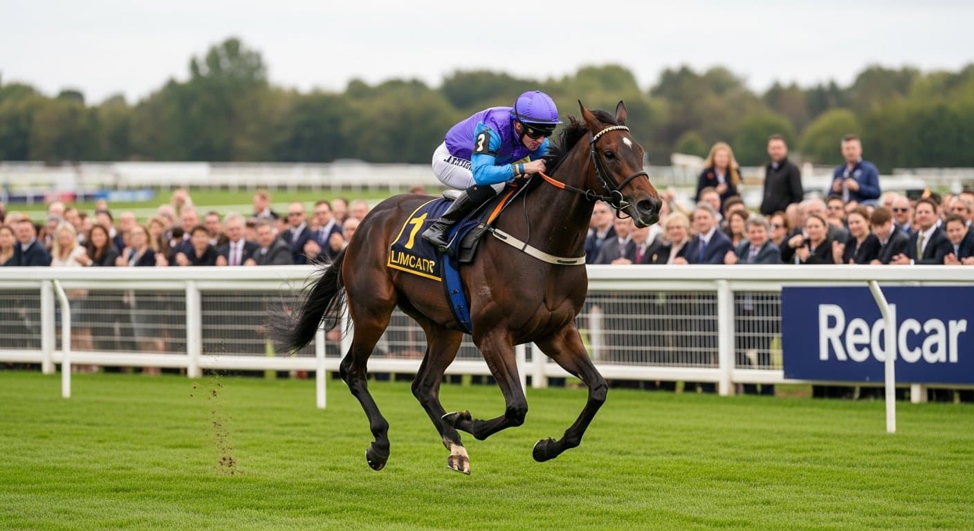 The straight mile galloping track at Redcar Racecourse on the Cleveland coast