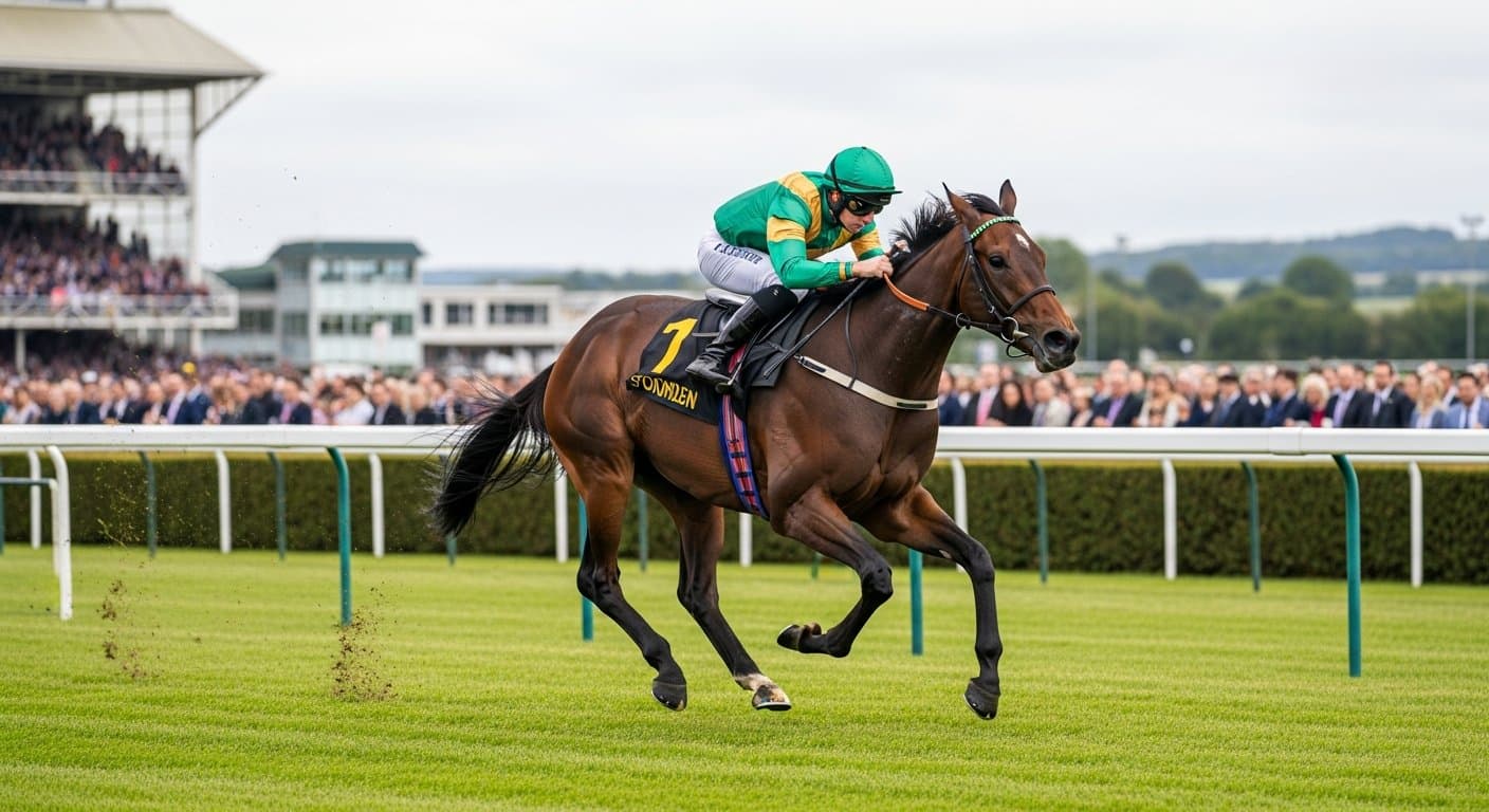 National Hunt racing action at Uttoxeter Racecourse