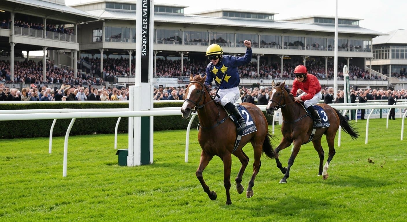 Bow Echo winning the 2026 2000 Guineas at Newmarket under Billy Loughnane