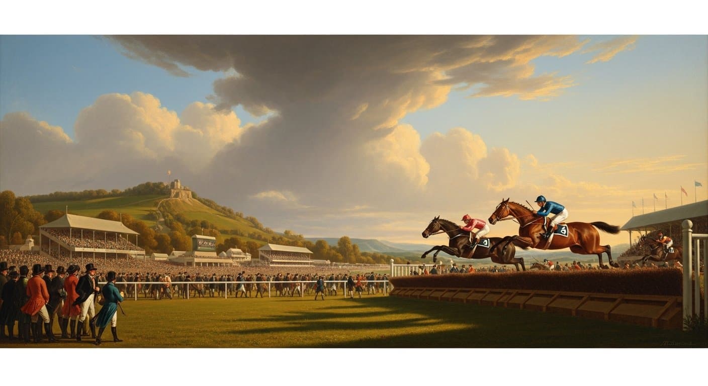 National Hunt steeplechase horse racing at the Cheltenham Gold Cup
