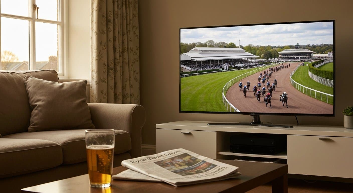 Watching the Epsom Derby on a living-room television
