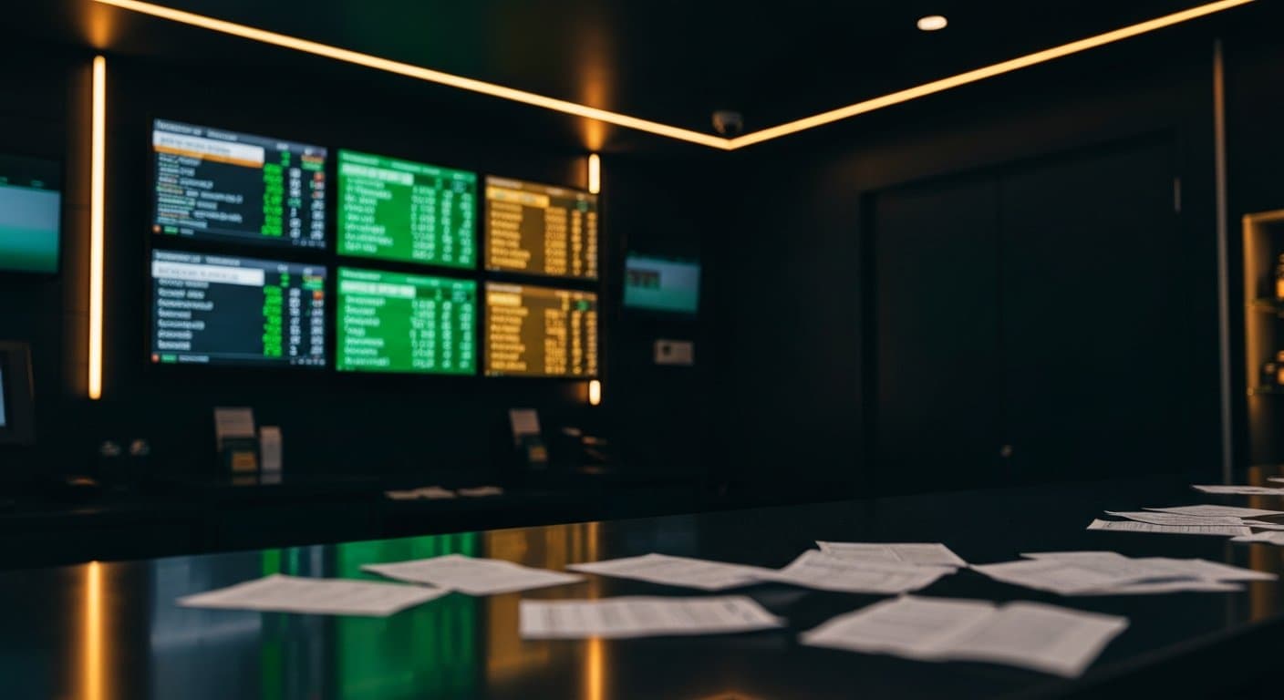 Dark data visualisation dashboard showing horse racing odds and probability charts