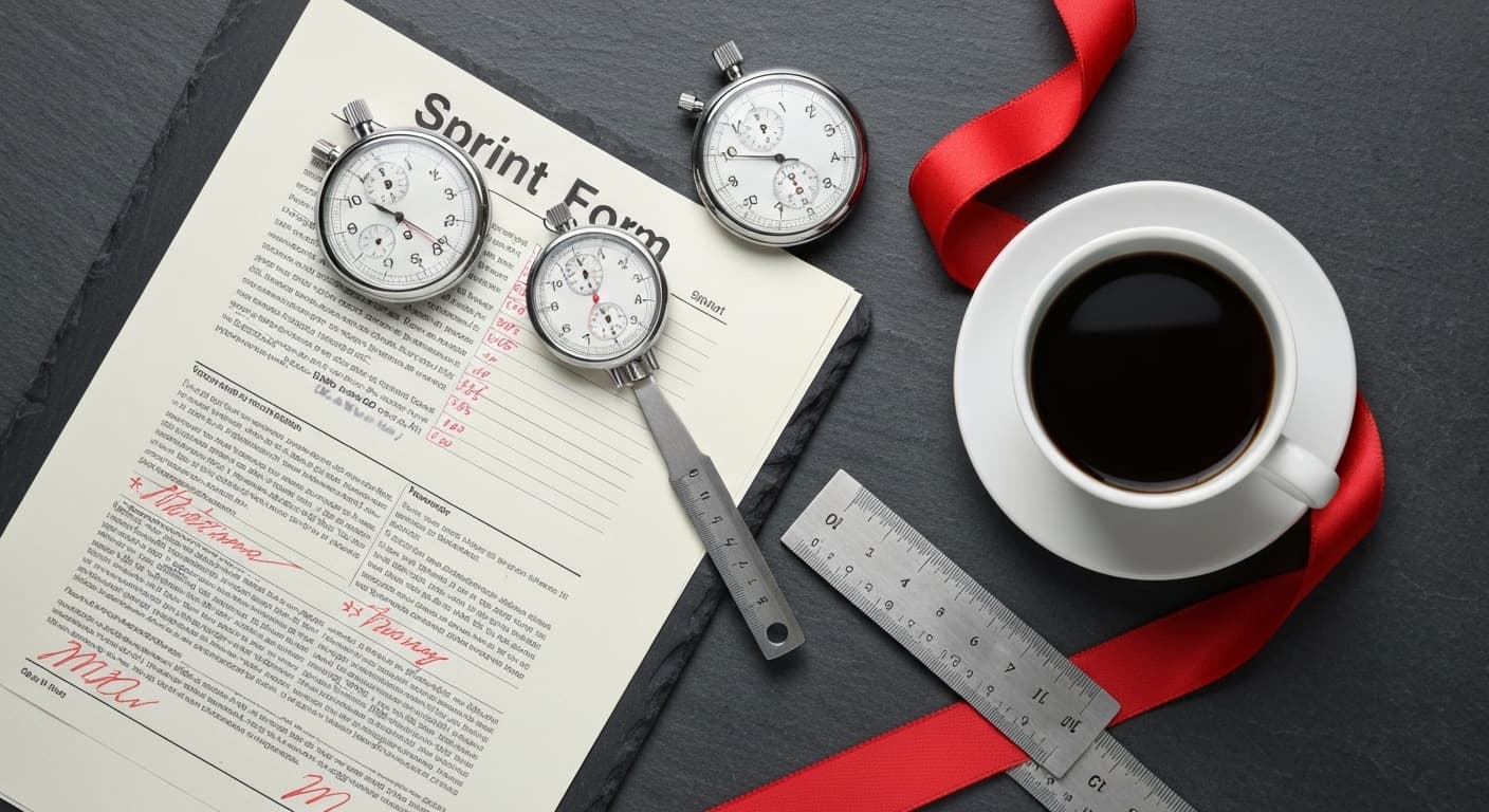 Charcoal-and-scarlet flat-lay of sprint form notes for the King Charles III Stakes trends