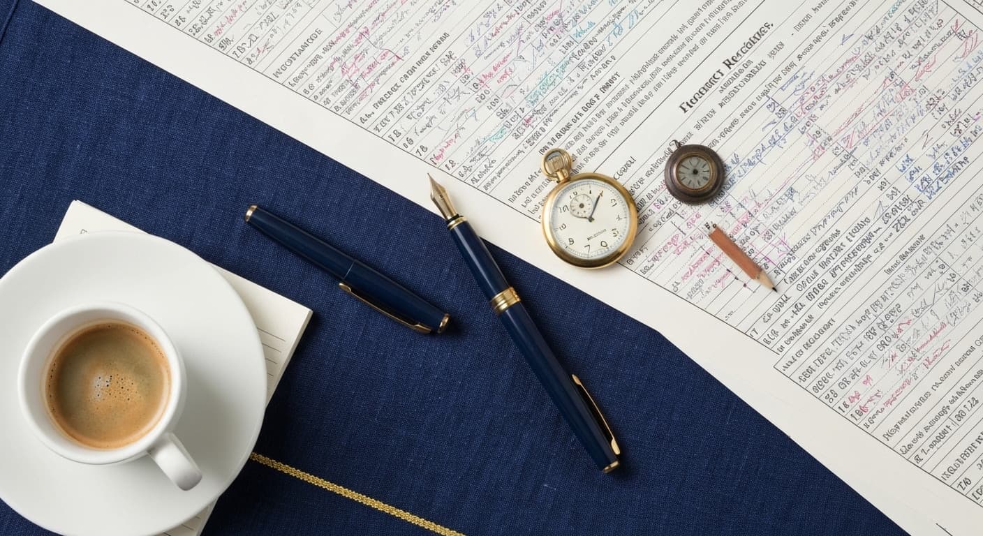 Navy-and-gold flat-lay of racing form notes for the Prince of Wales's Stakes trends