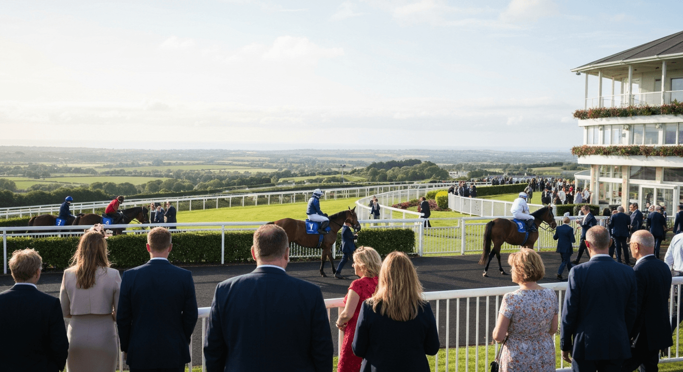 Racegoers on the Hill of Crockafotha at Bellewstown Racecourse, Co. Meath