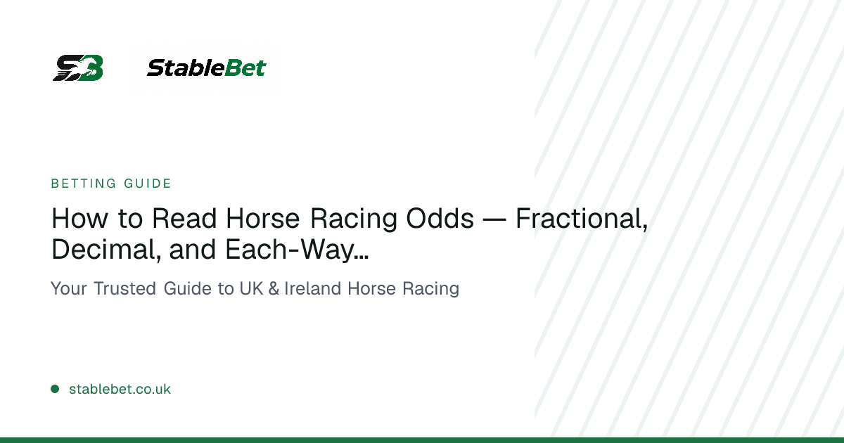 How to Read Horse Racing Odds — Fractional, Decimal, and