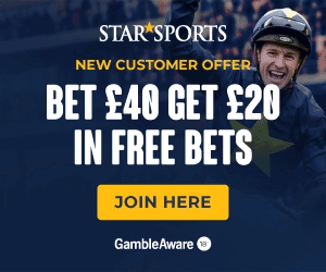 Star Sports new customer offer — Bet £40 Get £20 in Free Bets