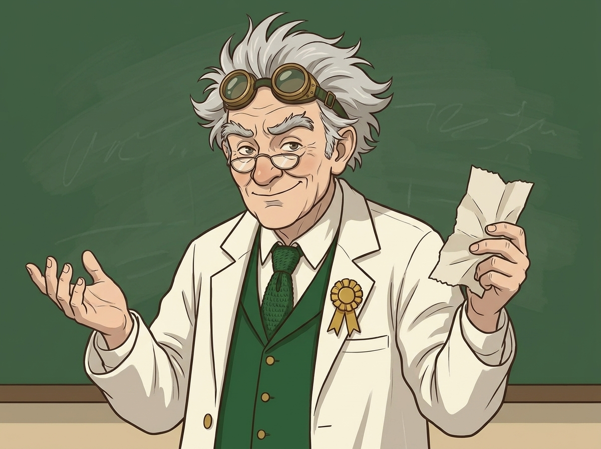 Professor Furlong with a losing betting slip at the Stablebet AI Lab